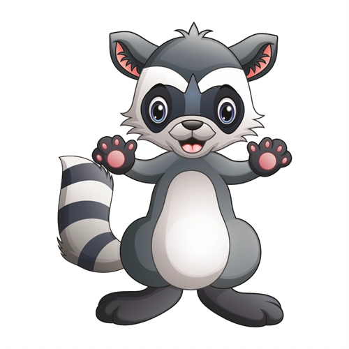 Jungle Safari Cheerful Raccoon Transparent Sticker